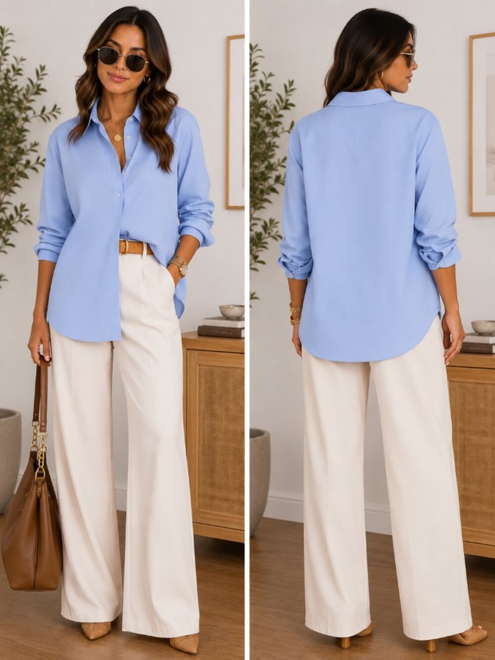💙 Womens Bagatelle Oversized Boyfriend Shirt Light Blue Size XS 💙